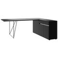 AIR Schreibtisch | 1600 - 2000 mm, elektrifiziert, integriertes Sideboard, Schwarz AIR Schreibtisch | 1600 - 2000 mm, elektrifiziert, integriertes Sideboard, Schwarz