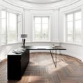 AIR Schreibtisch | 1600 - 2000 mm, elektrifiziert, integriertes Sideboard, Schwarz AIR Schreibtisch | 1600 - 2000 mm, elektrifiziert, integriertes Sideboard, Schwarz