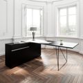 AIR Schreibtisch | 1600 - 2000 mm, elektrifiziert, integriertes Sideboard, Schwarz AIR Schreibtisch | 1600 - 2000 mm, elektrifiziert, integriertes Sideboard, Schwarz