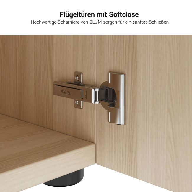 AIR Schreibtisch | 1600 - 2000 mm, elektrifiziert, integriertes Sideboard, Ahorn AIR Schreibtisch | 1600 - 2000 mm, elektrifiziert, integriertes Sideboard, Ahorn