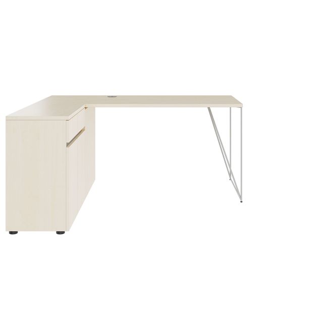 AIR Schreibtisch | 1600 - 2000 mm, elektrifiziert, integriertes Sideboard, Ahorn AIR Schreibtisch | 1600 - 2000 mm, elektrifiziert, integriertes Sideboard, Ahorn