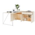 AIR desk | 1600 - 2000 mm, electrified, integrated sideboard, maple - 3 Thumbnail Image
