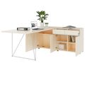 AIR Schreibtisch | 1600 - 2000 mm, elektrifiziert, integriertes Sideboard, Ahorn AIR Schreibtisch | 1600 - 2000 mm, elektrifiziert, integriertes Sideboard, Ahorn