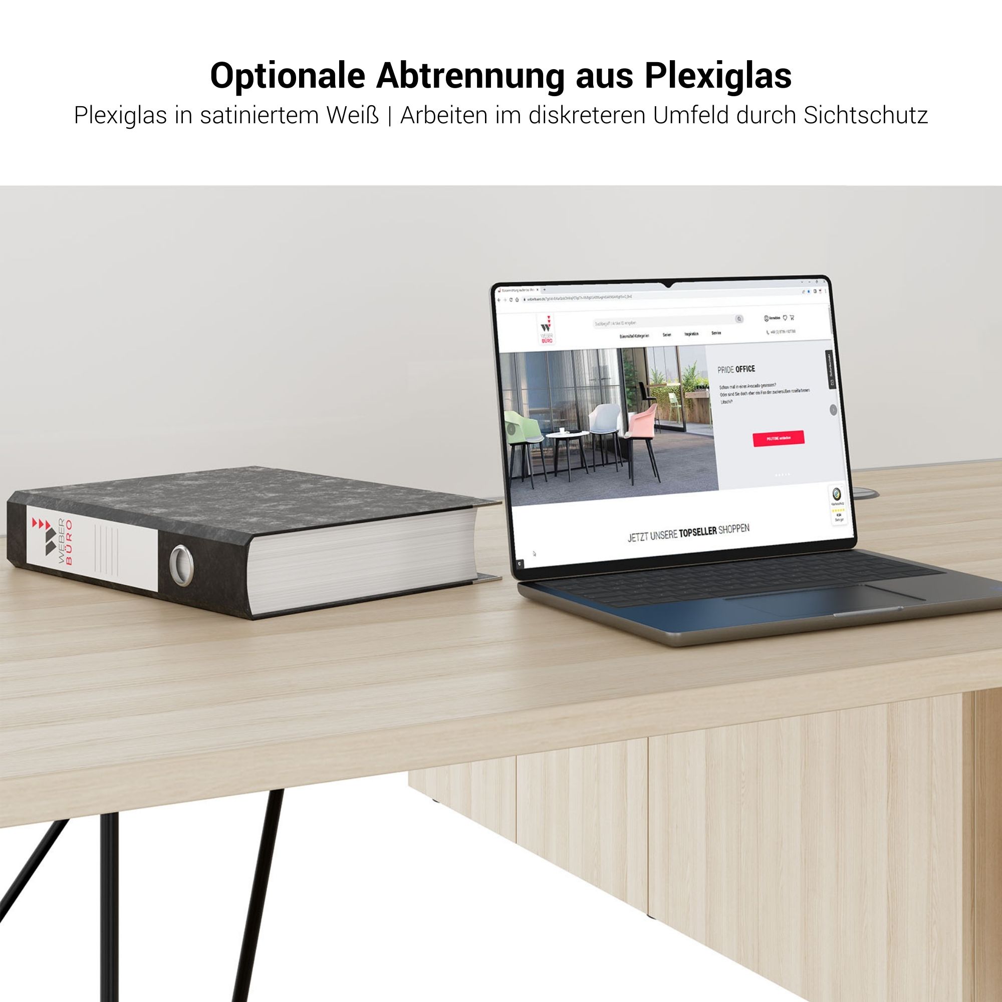 AIR DUO Desk del team con sideboard | 1600 - 2000 x 3200 mm, elettrificato, bianco - 8 Main Image