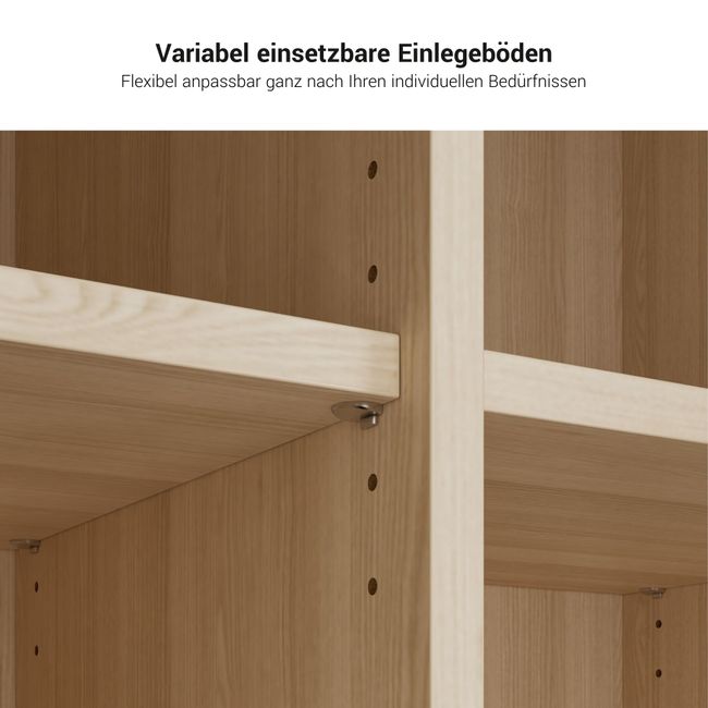 AIR DUO Team-Schreibtisch mit Sideboards | 1600 - 2000 x 3200 mm, elektrifiziert, Bernsteineiche