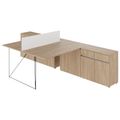 AIR DUO Desk del team con sideboard | 1600 - 2000 x 3200 mm, quercia elettrificata, ambra - 2 Thumbnail Image