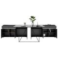 AIR DUO Team-Schreibtisch mit Sideboards | 1600 - 2000 x 3200 mm, elektrifiziert, Anthrazit AIR DUO Team-Schreibtisch mit Sideboards | 1600 - 2000 x 3200 mm, elektrifiziert, Anthrazit