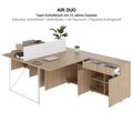 AIR DUO Team-Schreibtisch mit Sideboards | 1600 - 2000 x 3200 mm, elektrifiziert, Anthrazit - 7 Thumbnail Image