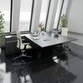 AIR DUO Team-Schreibtisch mit Sideboards | 1600 - 2000 x 3200 mm, elektrifiziert, Anthrazit AIR DUO Team-Schreibtisch mit Sideboards | 1600 - 2000 x 3200 mm, elektrifiziert, Anthrazit