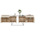 AIR DUO Team-Schreibtisch mit Sideboards | 1600 - 2000 x 3200 mm, elektrifiziert, Sandesche - 3 Thumbnail Image