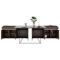 AIR DUO Desk del team con sideboard | 1600 - 2000 x 3200 mm, elettrificato, noce - 3 Thumbnail Image
