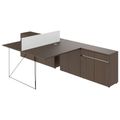AIR DUO Desk del team con sideboard | 1600 - 2000 x 3200 mm, elettrificato, noce - 2 Thumbnail Image
