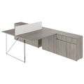 AIR DUO Desk del team con sideboard | 1600 - 2000 x 3200 mm, elettrificato, grigio di quercia nordica - 2 Thumbnail Image