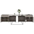 AIR DUO Desk del team con sideboard | 1600 - 2000 x 3200 mm, elettrificato, grigio di quercia nordica - 3 Thumbnail Image