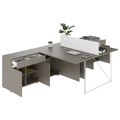 AIR DUO Desk del team con sideboard | 1600 - 2000 x 3200 mm, grigio elettrificato, cubanite - 4 Thumbnail Image