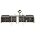 AIR DUO Desk del team con sideboard | 1600 - 2000 x 3200 mm, grigio elettrificato, cubanite - 3 Thumbnail Image