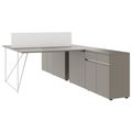 AIR DUO Desk del team con sideboard | 1600 - 2000 x 3200 mm, grigio elettrificato, cubanite - 1 Thumbnail Image