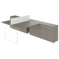 AIR DUO Desk del team con sideboard | 1600 - 2000 x 3200 mm, grigio elettrificato, cubanite - 2 Thumbnail Image