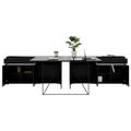 AIR DUO Team-Schreibtisch mit Sideboards | 1600 - 2000 x 3200 mm, elektrifiziert, Schwarz