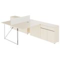 AIR DUO Desk del team con sideboard | 1600 - 2000 x 3200 mm, elettrificato, acero - 2 Thumbnail Image