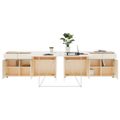 AIR DUO Team-Schreibtisch mit Sideboards | 1600 - 2000 x 3200 mm, elektrifiziert, Ahorn