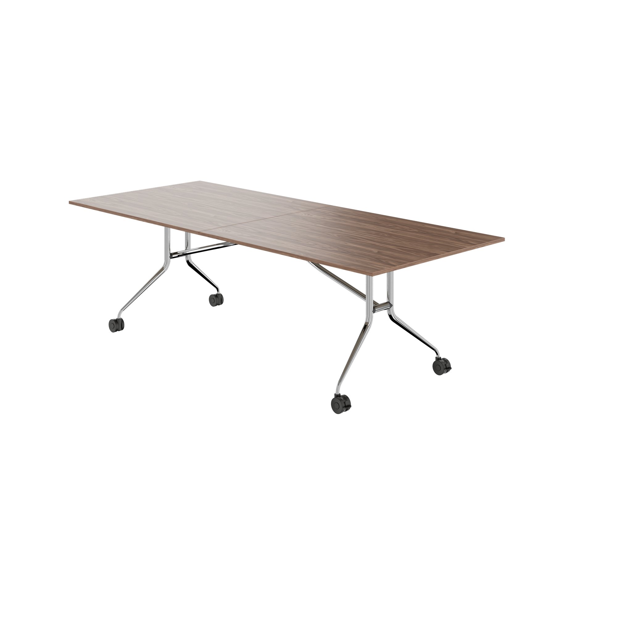 Mara Argo LIBRO Table pliante | 2400 - 2800 x 1000 mm (8 - 10 personnes), roulables, pliables, en noyer en placage en bois réel - 9 Main Image