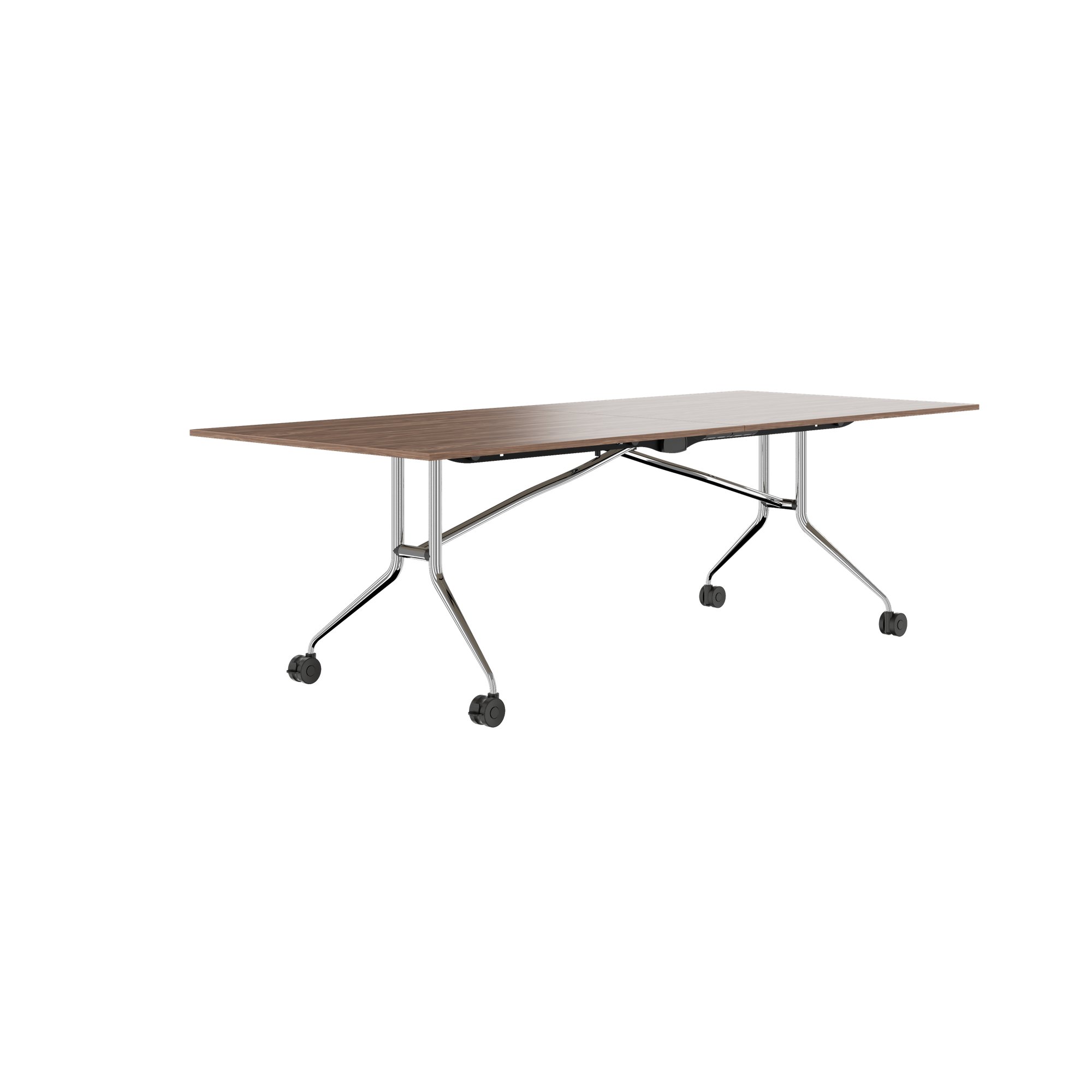 Mara Argo LIBRO Table pliante | 2400 - 2800 x 1000 mm (8 - 10 personnes), roulables, pliables, en noyer en placage en bois réel - 7 Main Image