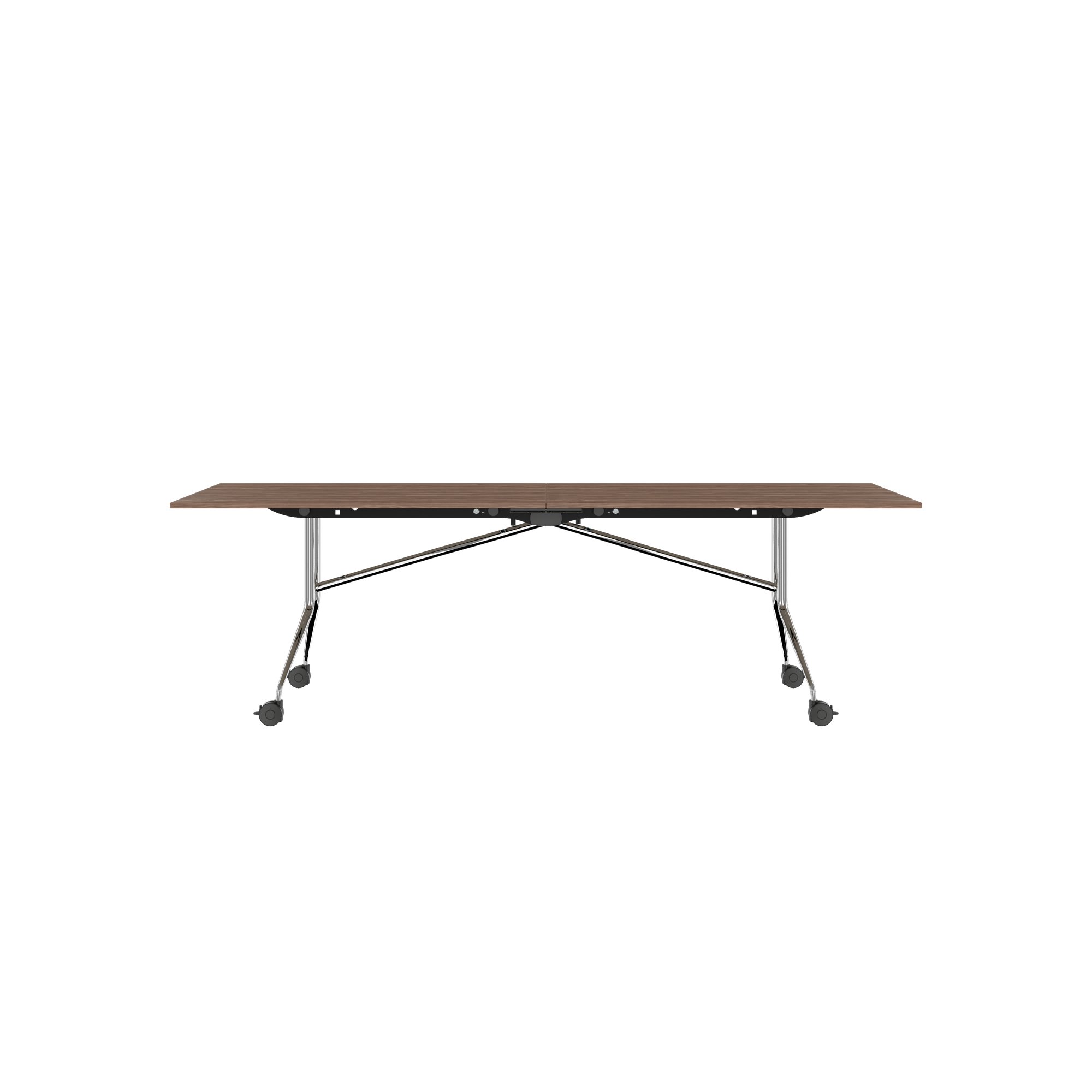 Mara Argo LIBRO Table pliante | 2400 - 2800 x 1000 mm (8 - 10 personnes), roulables, pliables, en noyer en placage en bois réel - 8 Main Image