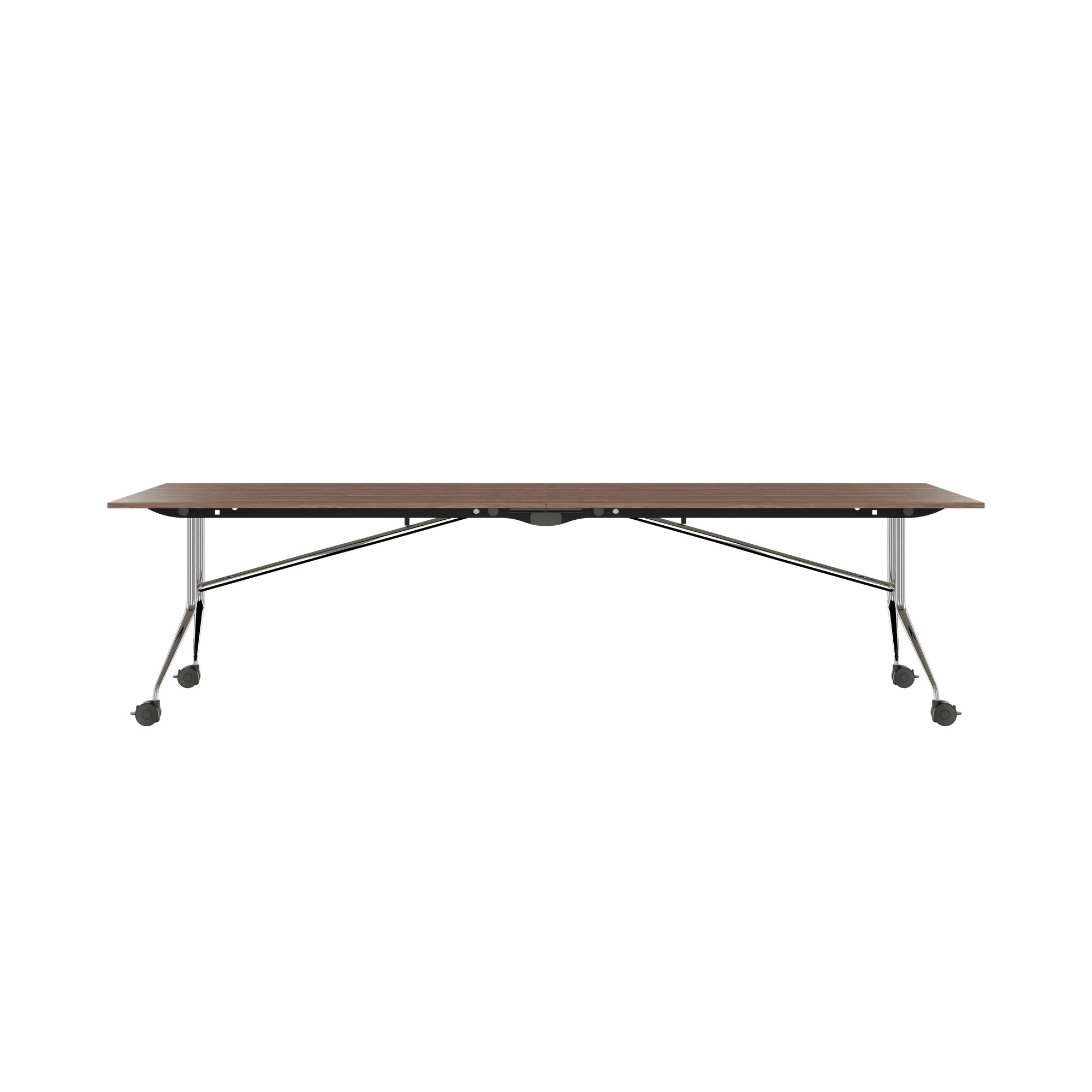 Mara Argo LIBRO Table pliante | 2400 - 2800 x 1000 mm (8 - 10 personnes), roulables, pliables, en noyer en placage en bois réel - 3 Main Image