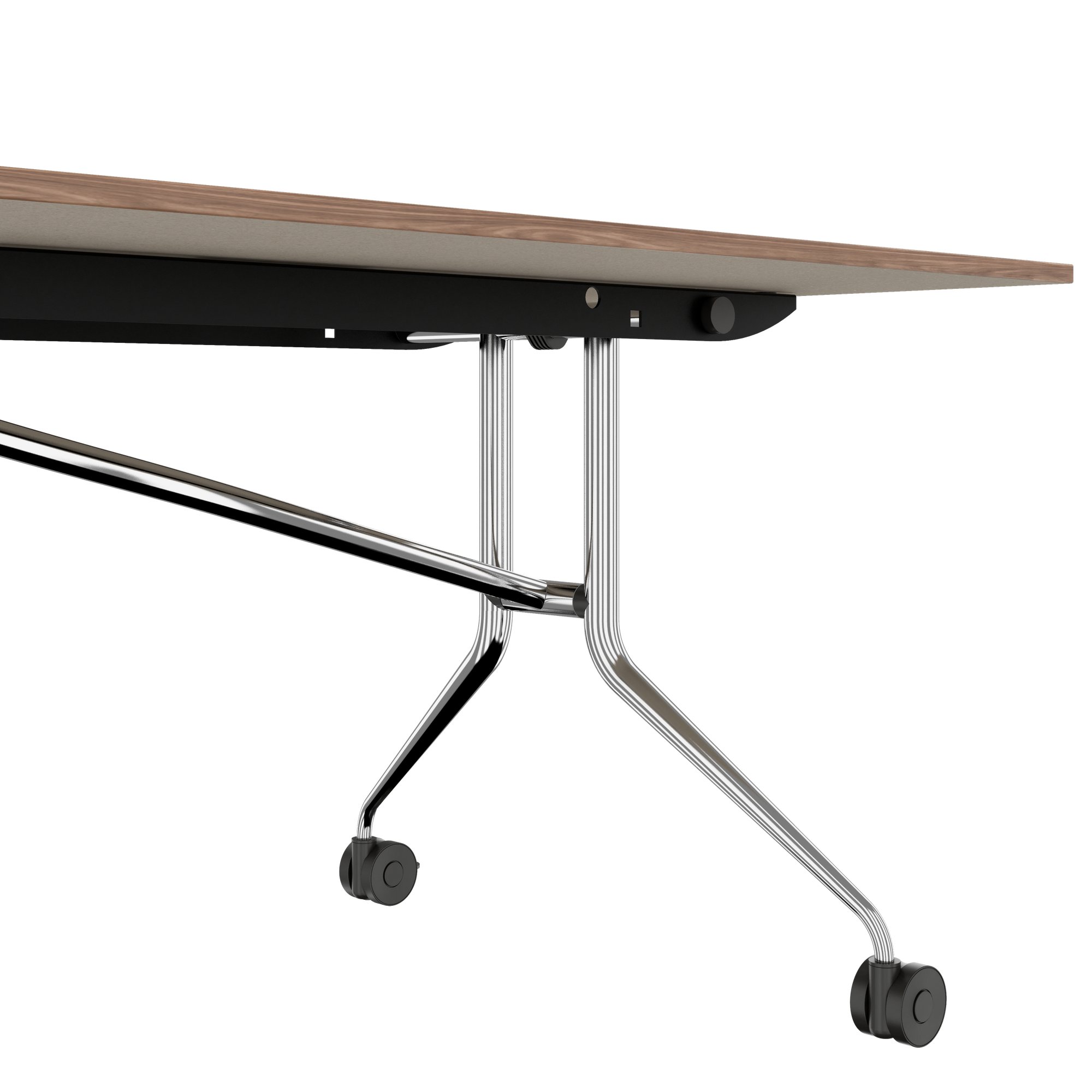 Mara Argo LIBRO Table pliante | 2400 - 2800 x 1000 mm (8 - 10 personnes), roulables, pliables, en noyer en placage en bois réel - 10 Main Image