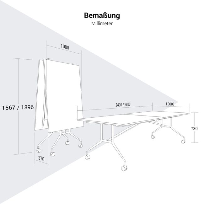 MARA - ARGO LIBRO Klapptisch | 2400 - 2800 x 1000 mm (8 - 10 Personen), rollbar, faltbar, Echtholz-Furnier Nussbaum MARA - ARGO LIBRO Klapptisch | 2400 - 2800 x 1000 mm (8 - 10 Personen), rollbar, faltbar, Echtholz-Furnier Nussbaum