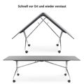Mara Argo LIBRO Table pliante | 2400 - 2800 x 1000 mm (8 - 10 personnes), roulables, pliables, en noyer en placage en bois réel - 15 Thumbnail Image