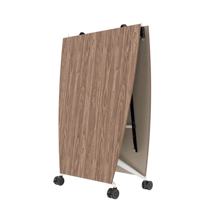 MARA - TIMMY LIBRO Konferenztisch | Bootsform, 3200 x 1200 mm (10 - 14 Personen), rollbar, faltbar, Echtholz-Furnier Nussbaum
