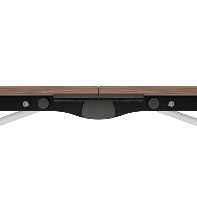 MARA - TIMMY LIBRO Konferenztisch | Bootsform, 3200 x 1200 mm (10 - 14 Personen), rollbar, faltbar, Echtholz-Furnier Nussbaum