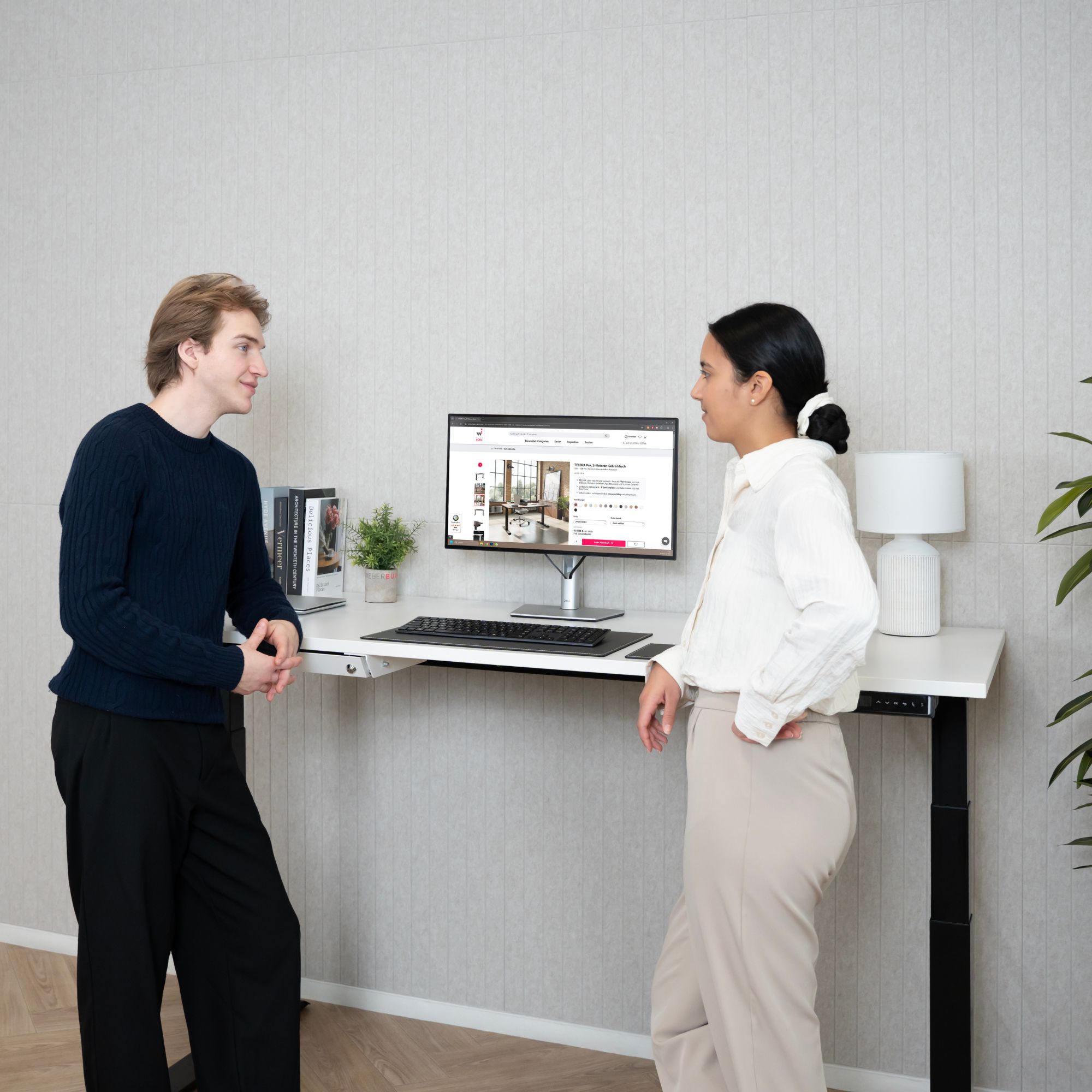 TELDRA Pro, 2-Motoren-Schreibtisch | 1200 - 2000 mm, elektrisch höhenverstellbar, Weiß - 18 Main Image