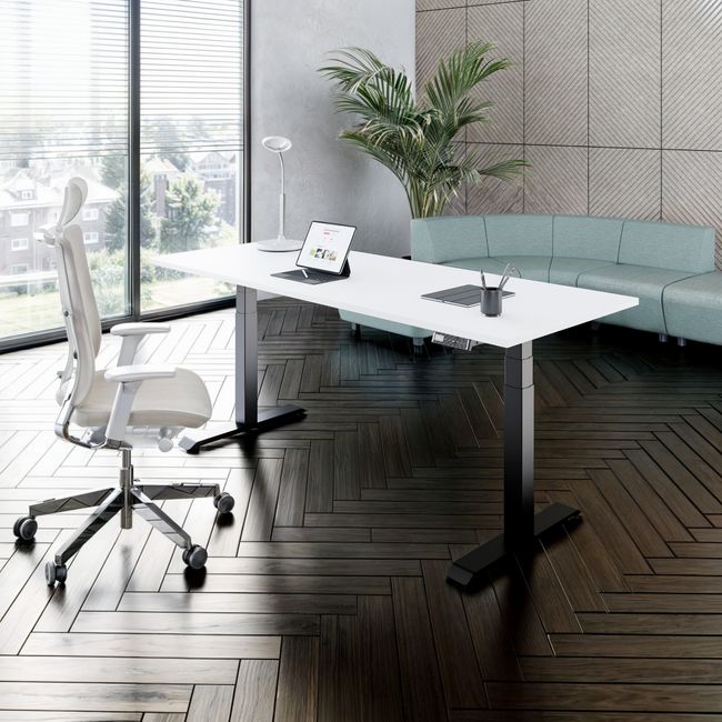 TELDRA Pro, 2-Motoren-Schreibtisch | 1200 - 2000 mm, elektrisch höhenverstellbar, Weiß