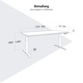 TELDRA Pro, 2-Motoren-Schreibtisch | 1200 - 2000 mm, elektrisch höhenverstellbar, Weiß