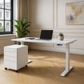 TELDRA Pro, 2-Motoren-Schreibtisch | 1200 - 2000 mm, elektrisch höhenverstellbar, Weiß