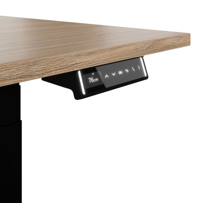 TELDRA Pro, 2-Motoren-Schreibtisch | 1200 - 2000 mm, elektrisch höhenverstellbar, Bernsteineiche