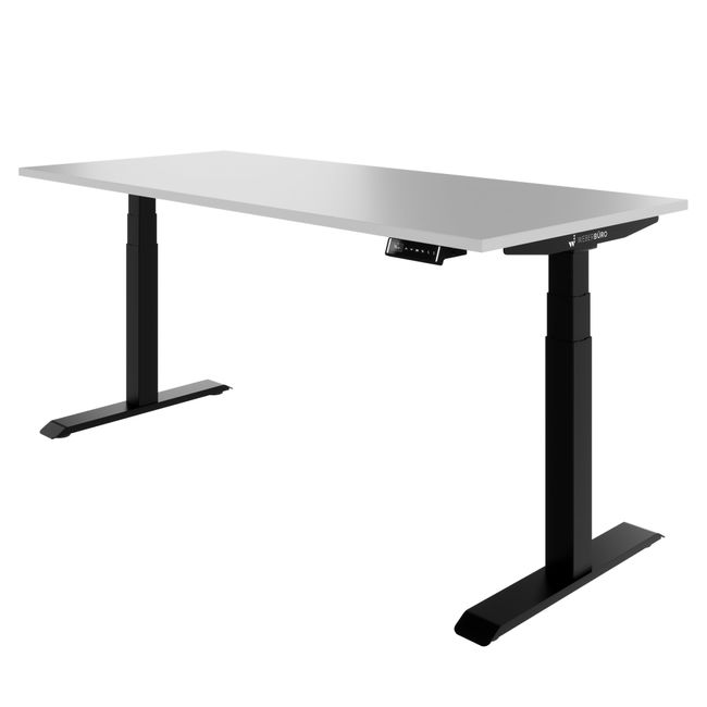 TELDRA Pro, 2-Motoren-Schreibtisch | 1200 - 1800 mm, elektrisch höhenverstellbar, Perlgrau