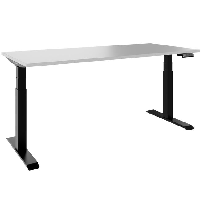 TELDRA Pro, 2-Motoren-Schreibtisch | 1200 - 1800 mm, elektrisch höhenverstellbar, Perlgrau