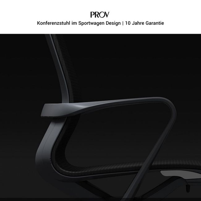 PROV-1 Konferenzstuhl | Atmungsaktiver Netzrücken, höhenverstellbar, Grau