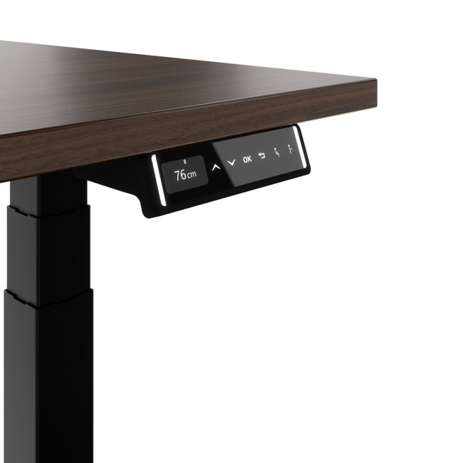 TELDRA Pro, 2-Motoren-Schreibtisch | 1600 - 1800 mm, elektrisch höhenverstellbar, Nussbaum