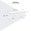 TELDRA Pro, 2-Motoren-Schreibtisch | 1600 - 1800 mm, elektrisch höhenverstellbar, Nussbaum