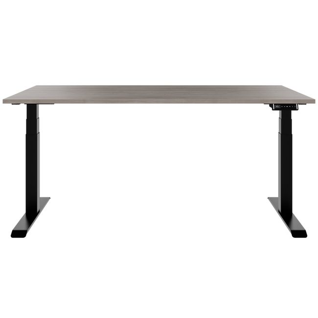 TELDRA Pro, 2-Motoren-Schreibtisch | 1600 - 1800 mm, elektrisch höhenverstellbar, Nordeiche grau