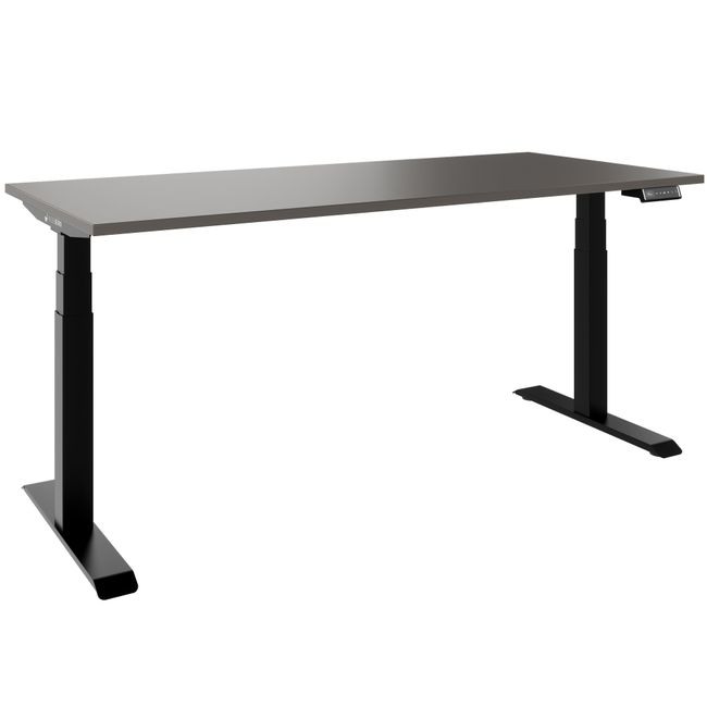 TELDRA Pro, 2-Motoren-Schreibtisch | 1600 - 1800 mm, elektrisch höhenverstellbar, Cubanitgrau 