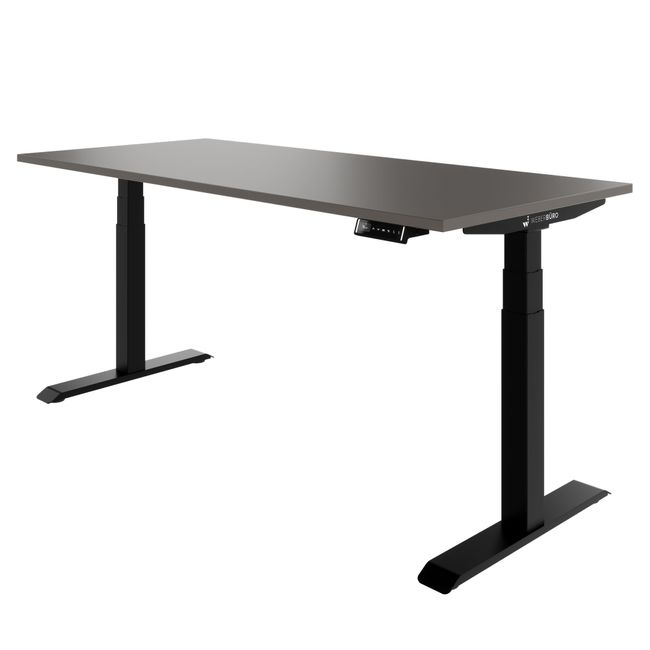 TELDRA Pro, 2-Motoren-Schreibtisch | 1600 - 1800 mm, elektrisch höhenverstellbar, Cubanitgrau 