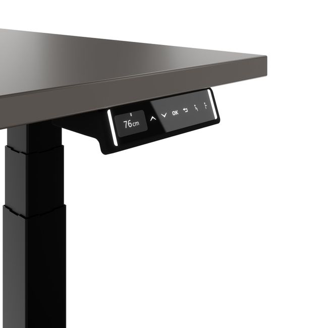 TELDRA Pro, 2-Motoren-Schreibtisch | 1600 - 1800 mm, elektrisch höhenverstellbar, Cubanitgrau 