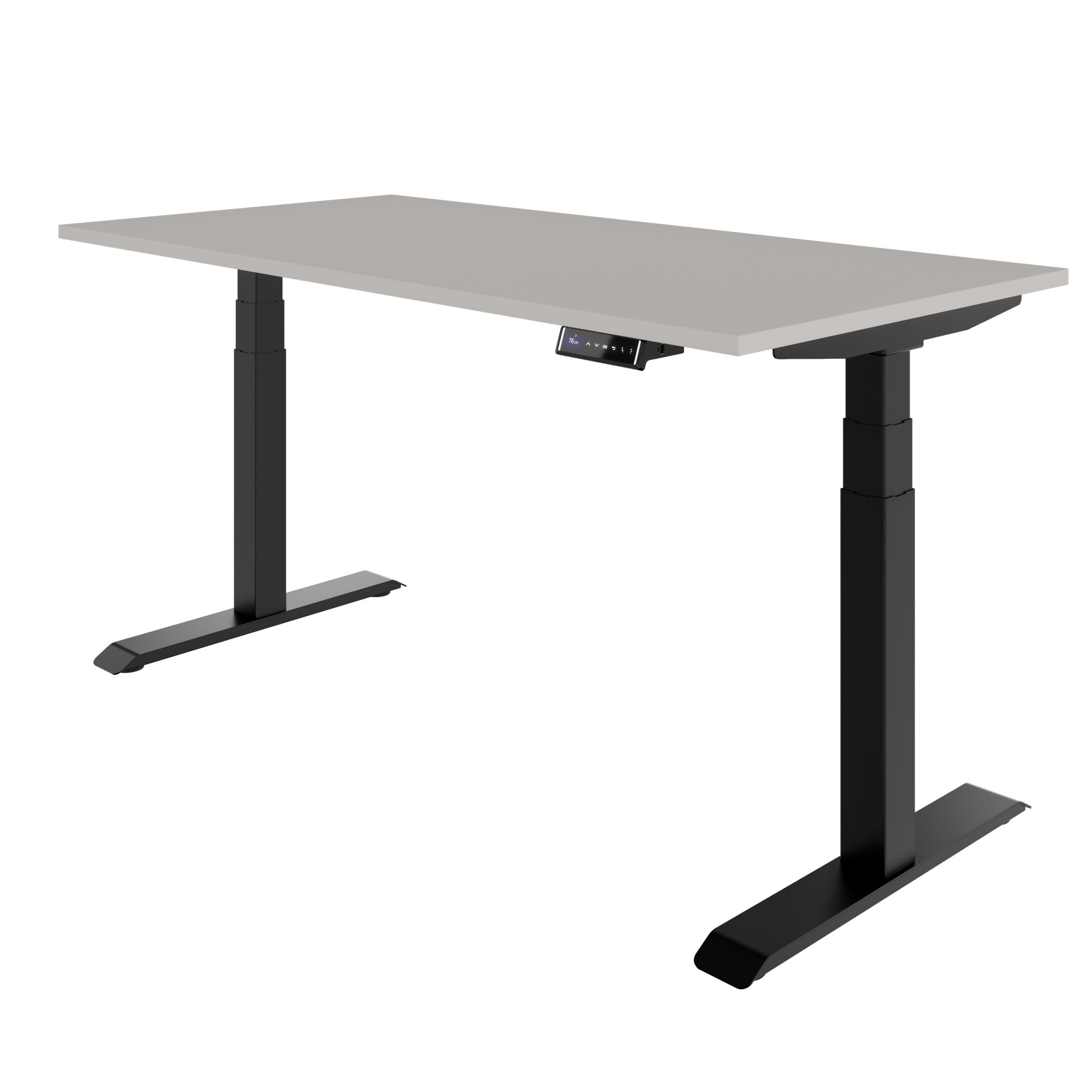 TELDRA Pro, Bureau à 2 moteurs | 1600 - 2000 mm, réglable à hauteur électrique, cailloun linoléum - 5 Main Image