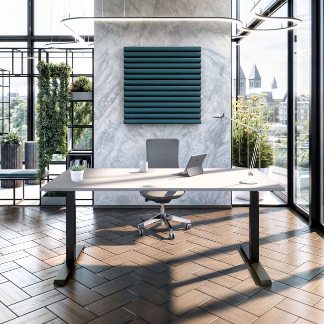 TELDRA Pro, 2-Motoren-Schreibtisch | 1800 - 2000 mm, elektrisch höhenverstellbar, Linoleum Pebble